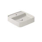 Lavabo da appoggio con piano rubinetteria serie Smart-B di Ceramica Galassia -  Sabbia 45cm