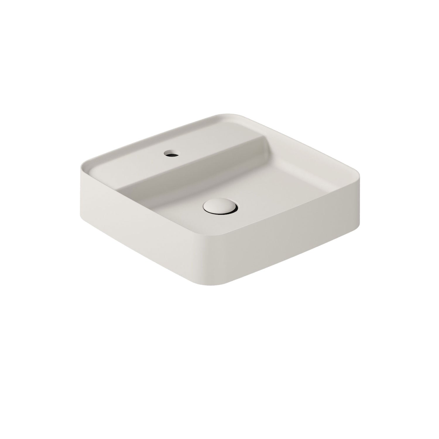 Lavabo da appoggio con piano rubinetteria serie Smart-B di Ceramica Galassia -  Sabbia 45cm