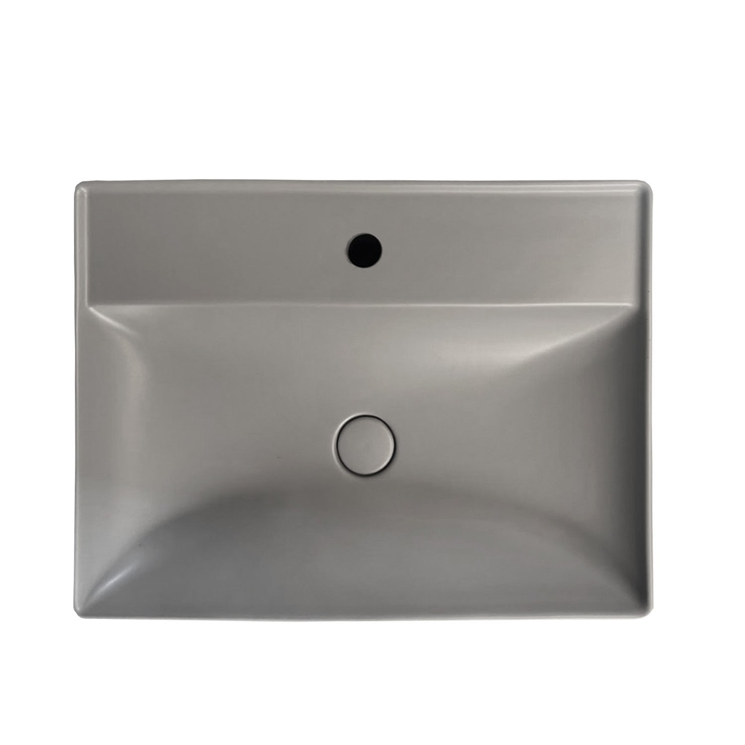 Lavabo da appoggio o sospeso Globo modello T-Edge 60x47 cm finitura grigio chiaro