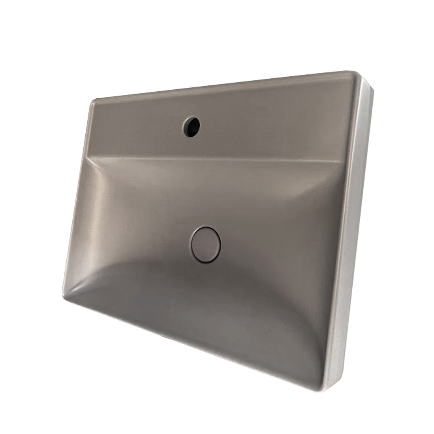 Lavabo da appoggio o sospeso Globo modello T-Edge 60x47 cm finitura grigio chiaro