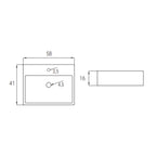 Lavabo d'appoggio rettangolare BathCore serie Viva 58x41 cm - Tortora Opaco