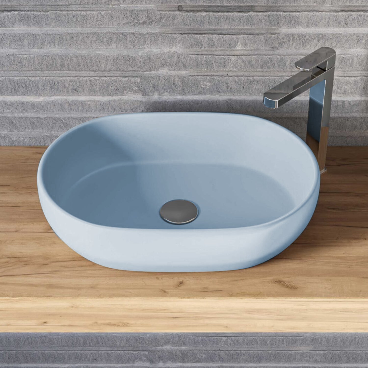 Lavabo d'appoggio ovale BathCore serie Viva 60