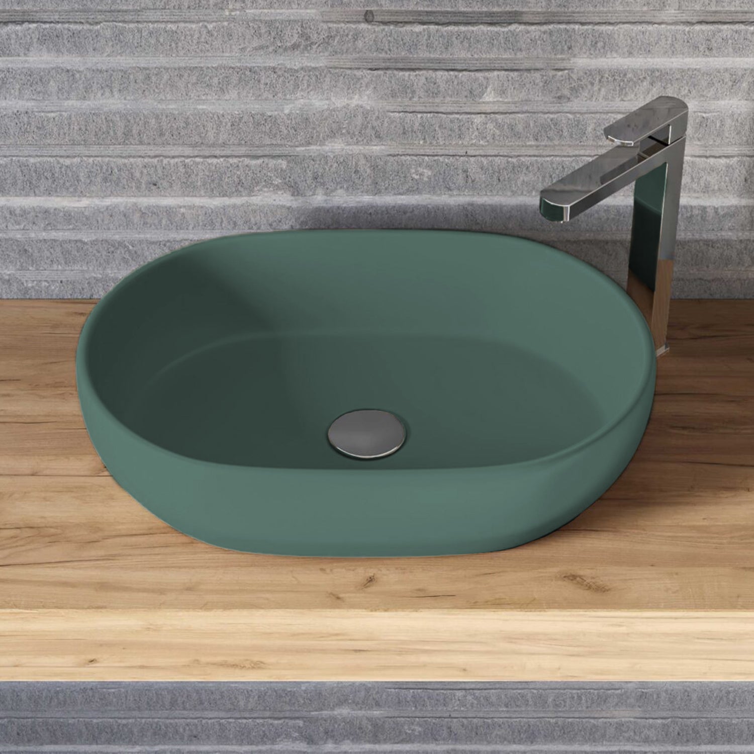 Lavabo d'appoggio ovale BathCore serie Viva 60