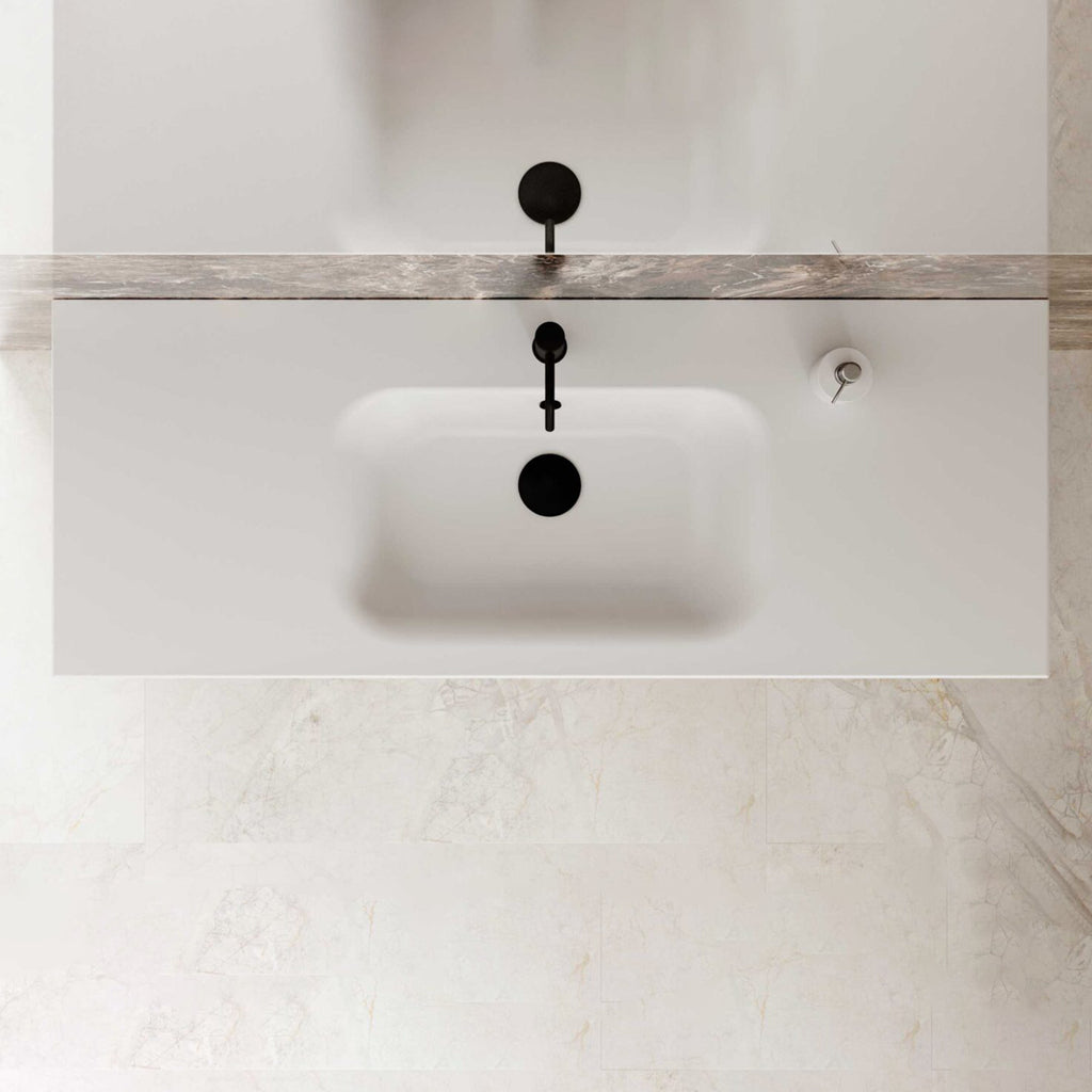 Lavabo sospeso rettangolare BathCore 81x46 cm - Bianco opaco