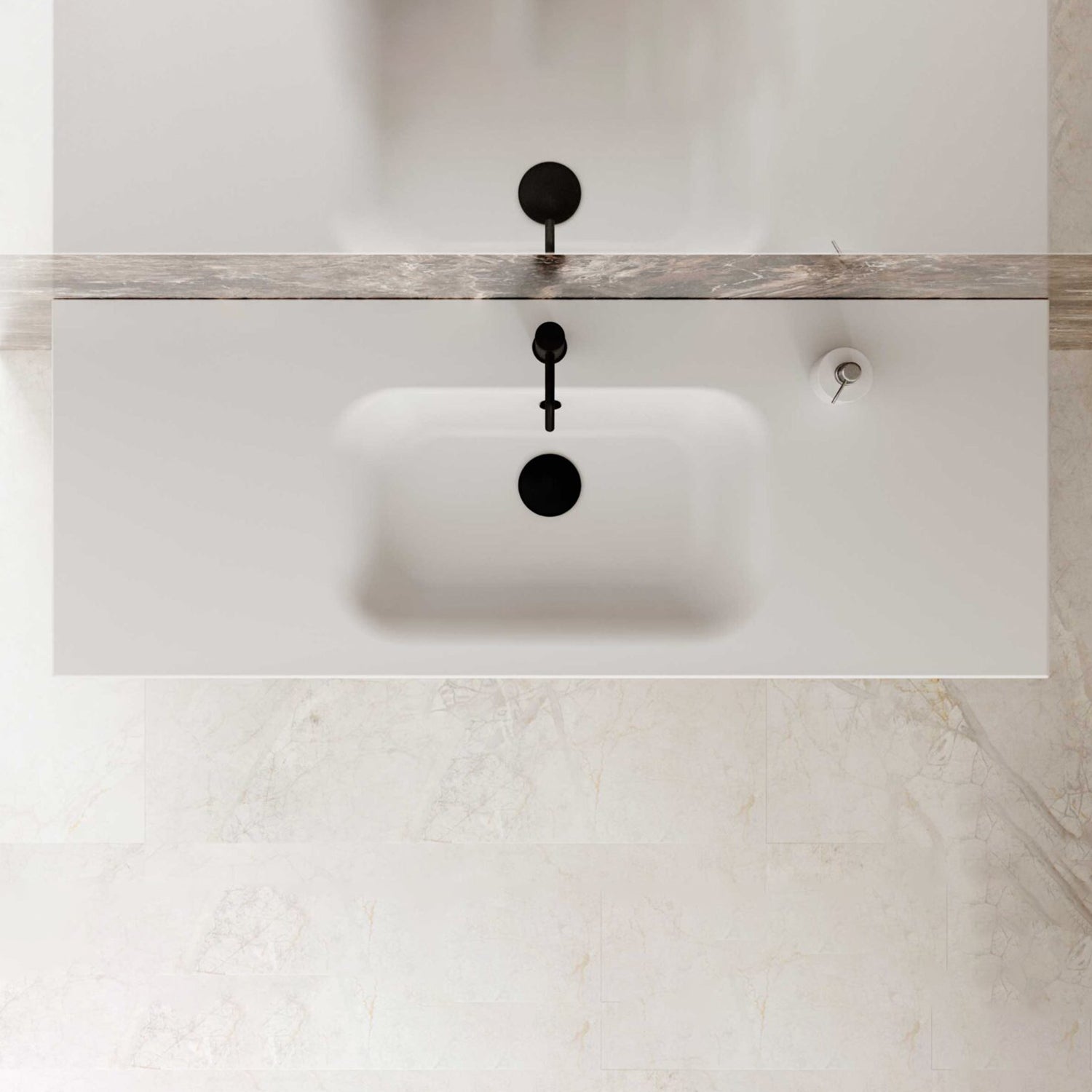Lavabo sospeso rettangolare BathCore 81x46 cm - Bianco opaco