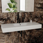 Lavabo sospeso rettangolare BathCore 101x46 cm - Bianco opaco