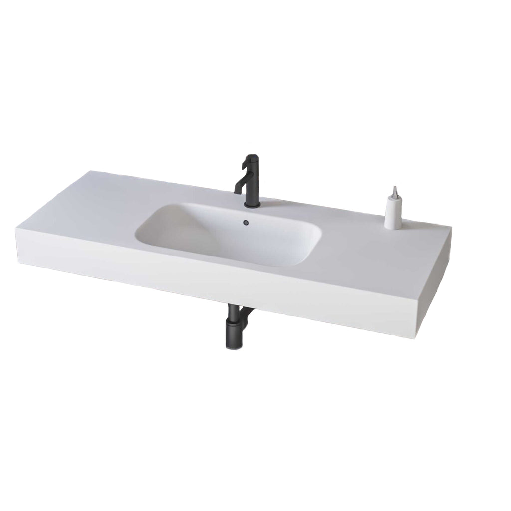 Lavabo sospeso rettangolare BathCore 101x46 cm - Bianco opaco