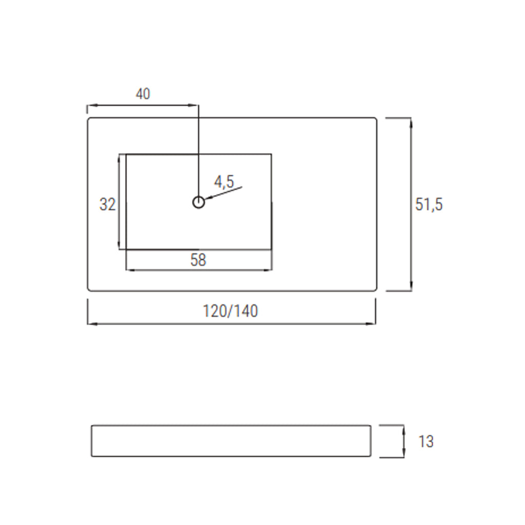 Lavabo a muro 120x51