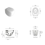 Wc sospeso moderno Domus Falerii Mascalzone cm 35x48 color Pirate Black con sedile soft close