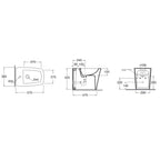 Coppia sanitari a terra Azzurra serie Hera 57x38x42 cm con sedile soft-close - Bianco lucido