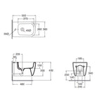 Coppia sanitari a terra Ceramica Azzurra serie Aurea 55x36x43 cm con sedile soft-close - Bianco lucido