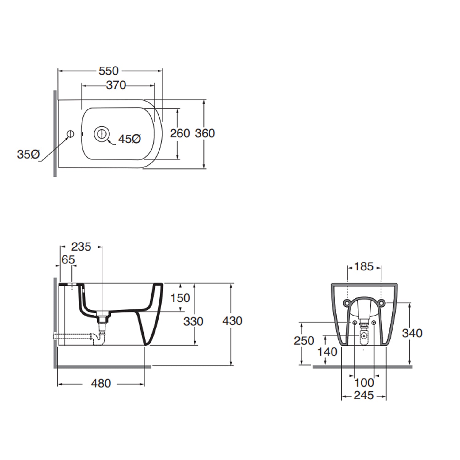 Coppia sanitari sospesi Ceramica Azzurra serie Aurea 55x36x33 cm con sedile soft-close - Bianco lucido