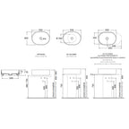 Lavabo rotondo Azzurra serie Aurea 55x40x17 cm - Bianco lucido