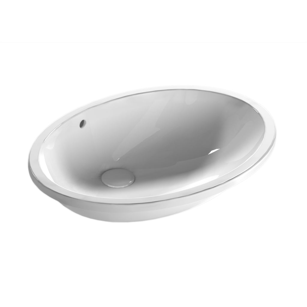 Lavabo a incasso Sibari 57x43x21 cm Ceramica Globo - Bianco lucido