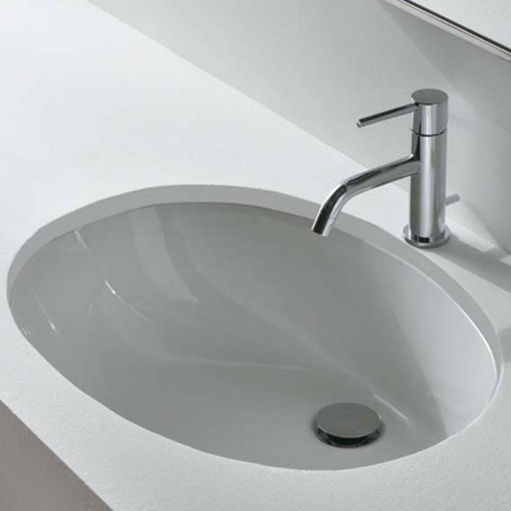 Lavabo a incasso Sibari 57x43x21 cm Ceramica Globo - Bianco lucido