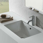 Lavabo sottopiano rettangolare Globo modello Cortona 60x40x19H cm - Bianco lucido