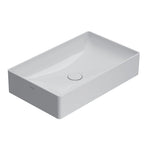 Raffinato lavabo da appoggio di Globo in ceramica bianca lucida. Modello T-EDGE 50x37 cm