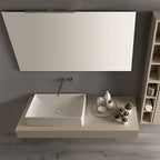 Raffinato lavabo da appoggio di Globo in ceramica bianca lucida. Modello T-EDGE 50x37 cm