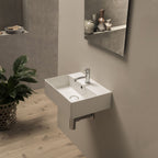 Lavabo da appoggio T-Edge 46x37 cm Ceramica Globo - Bianco lucido