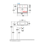 Lavabo da appoggio T-Edge 46x37 cm Ceramica Globo - Bianco lucido