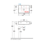 Lavabo da appoggio o sospeso T-Edge 65x37 cm Ceramica Globo - Bianco lucido