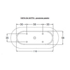 Vasca da bagno modello Inka 150x70cm in acrilico bianco lucido