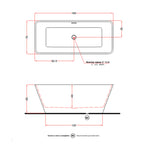 Vasca da bagno modello Viva 165x70cm in solid surface bianco opaco