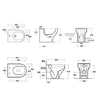 Coppia di sanitari filomuro collezione Ada  cm 36x49