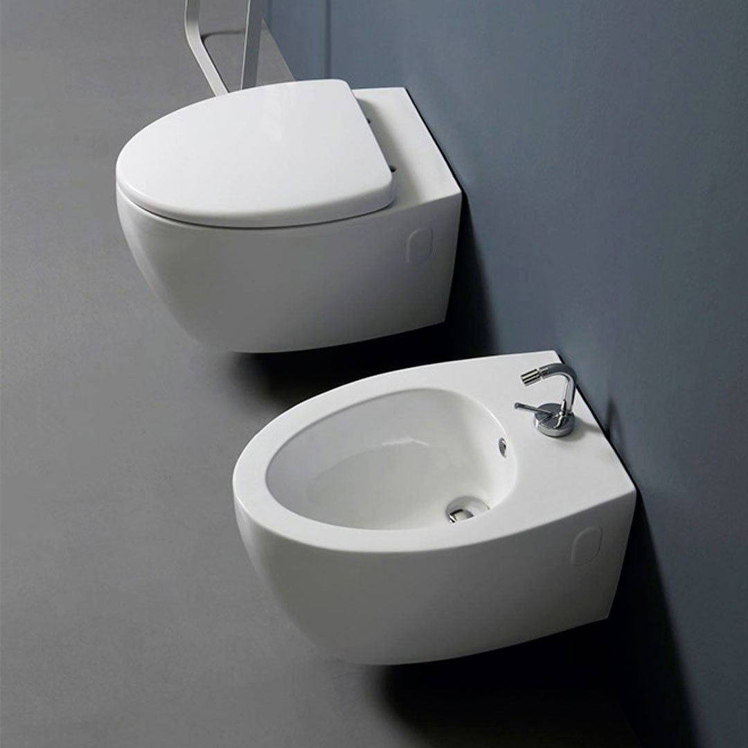 Sanitari sospesi design moderno vaso + bidet + sedile soft close Nemesi