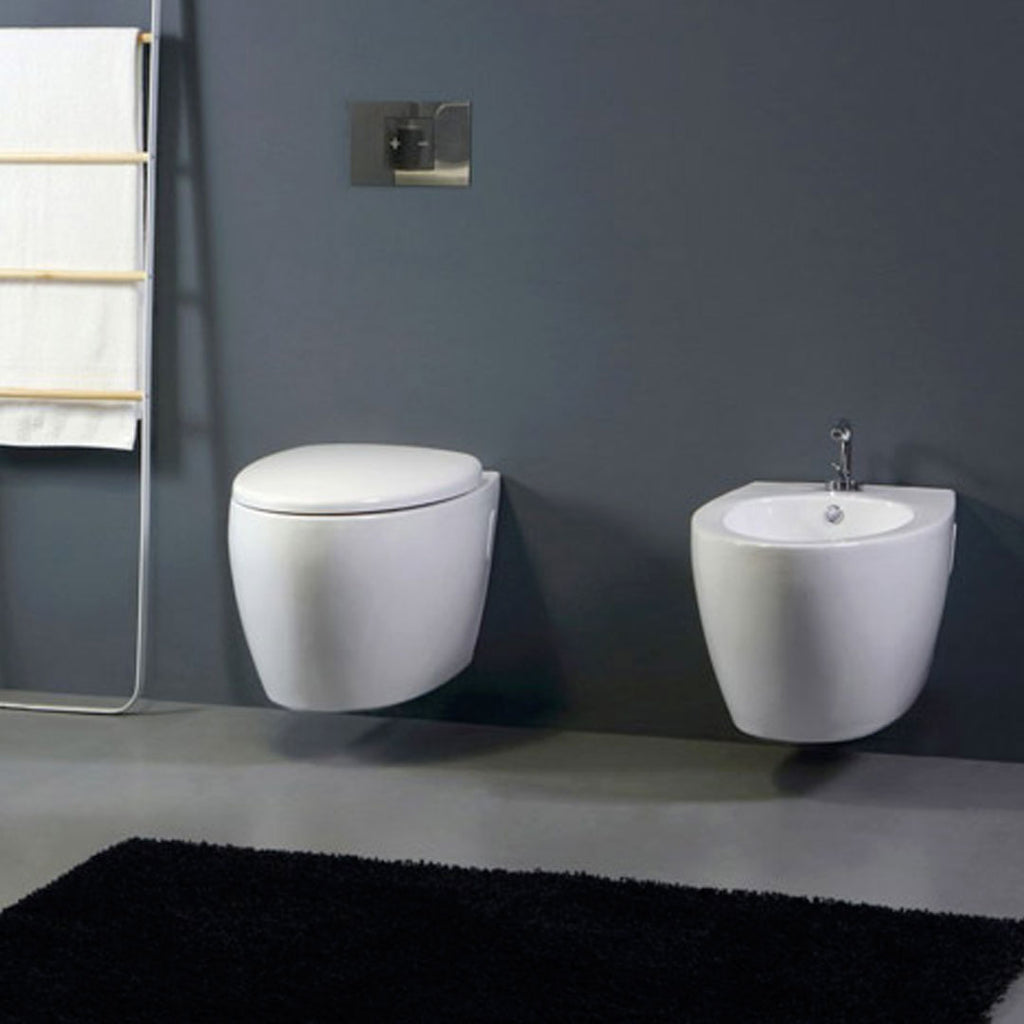 Sanitari sospesi design moderno vaso + bidet + sedile soft close Nemesi
