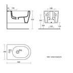 Sanitari sospesi design moderno vaso + bidet + sedile soft close Nemesi