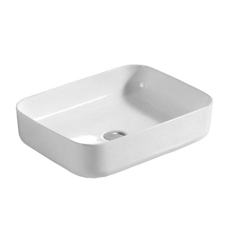 Lavabo da appoggio in ceramica bianca 51X49 con bordo sottile