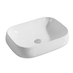Lavabo da appoggio in ceramica bianca cm 57x44