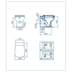 Sanitari filo muro con scarico traslato Ideal Standard Esedra Wc + bidet + sedile slim
