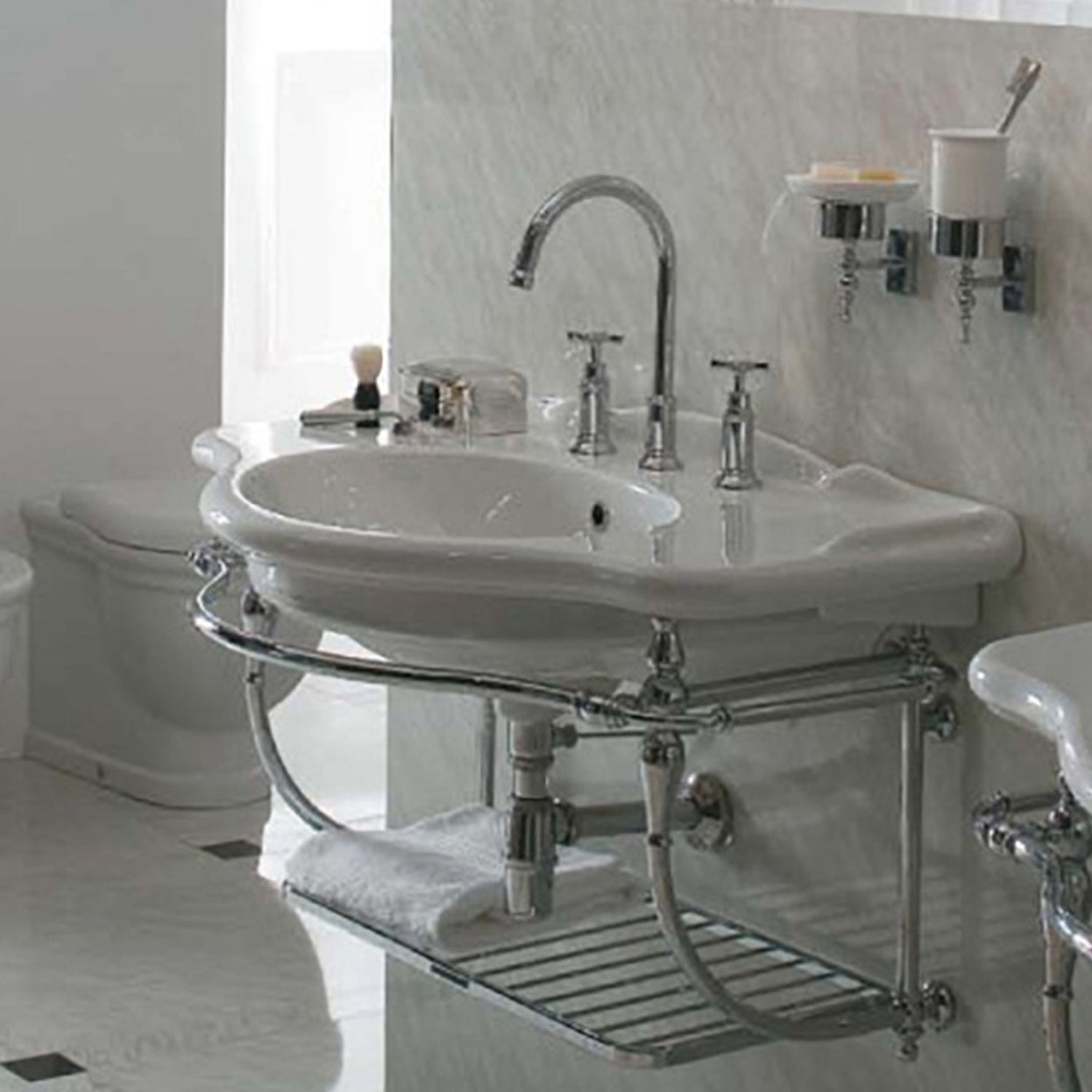 Struttura in ottone cromato per lavabo PA056BI modello Paestum Ceramica Globo - LAVABO NON INCLUSO