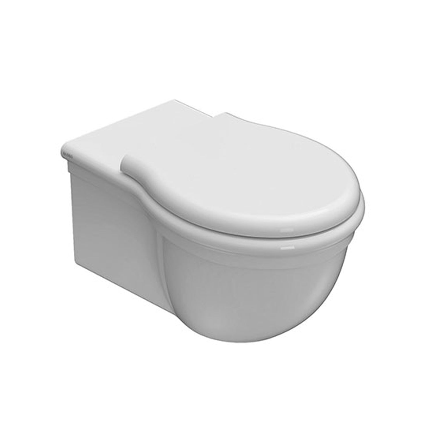 Vaso sospeso in ceramica con sedile in duroplast a chiusura soft close modello Paestum di Ceramica Globo cm 57x38