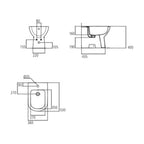 Bidet monoforo installazione filo parete 53x36 cm modello Dolomite Gemma 2