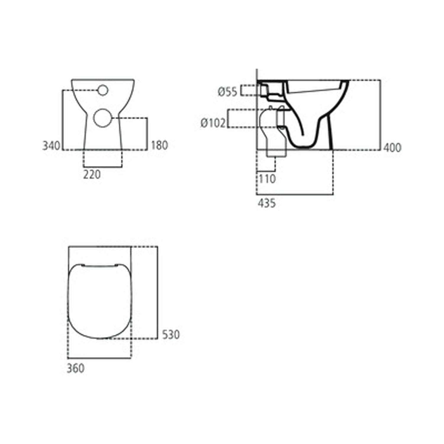 Vaso filo muro Dolomite Gemma 2 con Sedile Soft Close