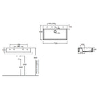 Lavabo da appoggio squadrato Ceramica Azzurra Elegance 75x45 cm