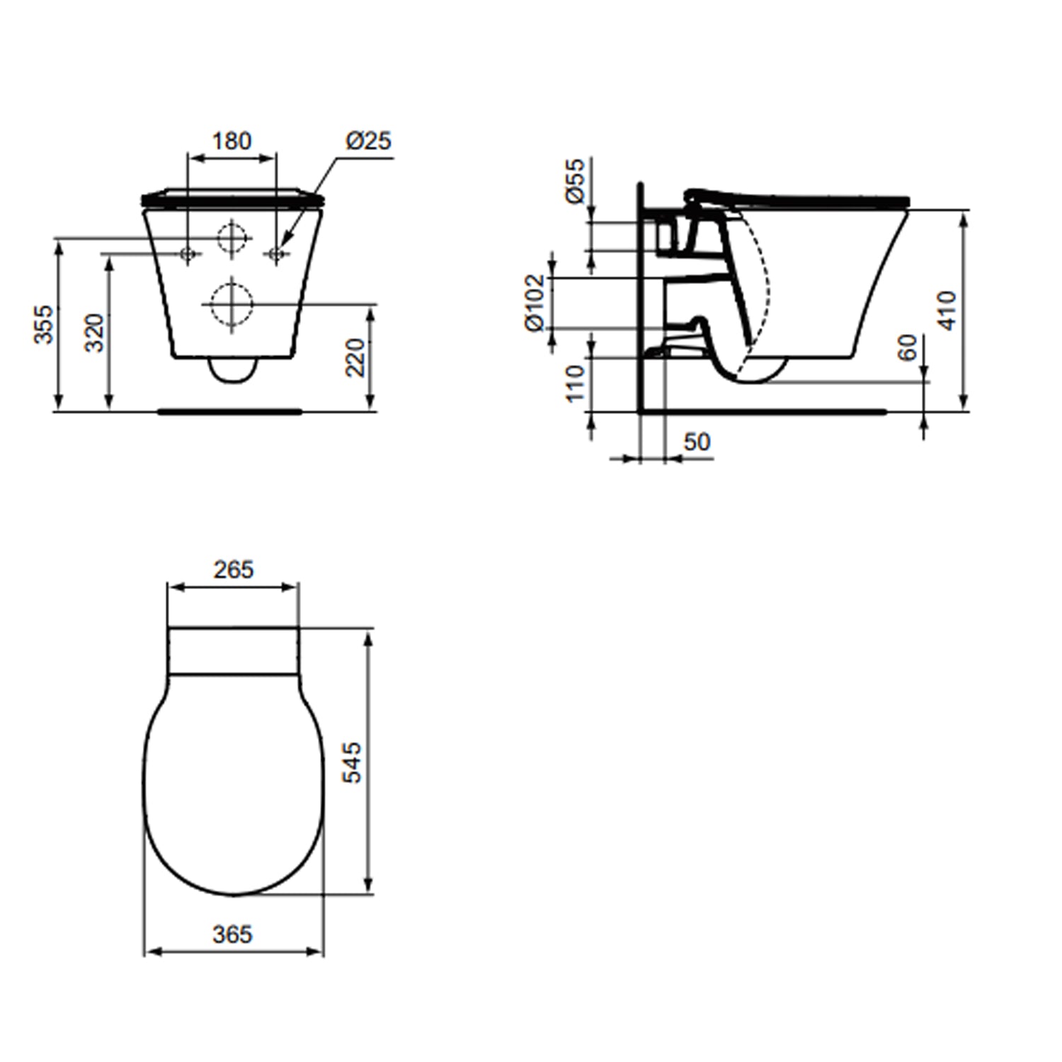 Vaso sospeso Ideal Standard Connect Air con sedile SoftClose