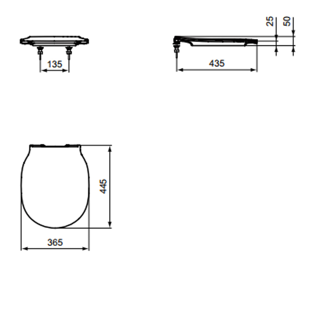 Sedile in termoindurente Slim Ideal Standard Connect AIR chiusura SoftClose