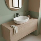 Lavabo  d'appoggio bianco opaco 51x38x14 in ceramica BathCore linea Luma
