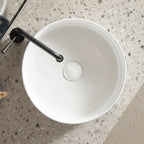 Lavabo tondo d'appoggio bianco opaco 33.5x12cm in ceramica BathCore linea Luma