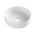 Lavabo tondo d'appoggio bianco opaco 33.5x12cm in ceramica BathCore linea Luma