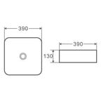 Lavabo d'appoggio bianco opaco 39x39x12cm in ceramica BathCore linea Luma