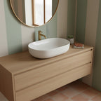 Lavabo d'appoggio bianco opaco 60x41x14cm in ceramica BathCore linea Luma