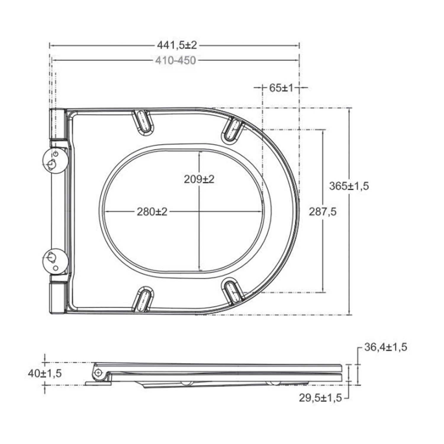 Copriwater Soft Close per vaso filomuro BathCore serie Infinity - Tortora Opaco