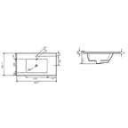 Consolle in ceramica con troppo pieno BathCore 81x46 cm - Bianco lucido