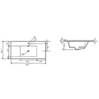 Consolle in ceramica con troppo pieno BathCore 92x46 cm - Bianco lucido