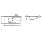 Consolle in ceramica con troppo pieno BathCore 102x46 cm - Bianco lucido